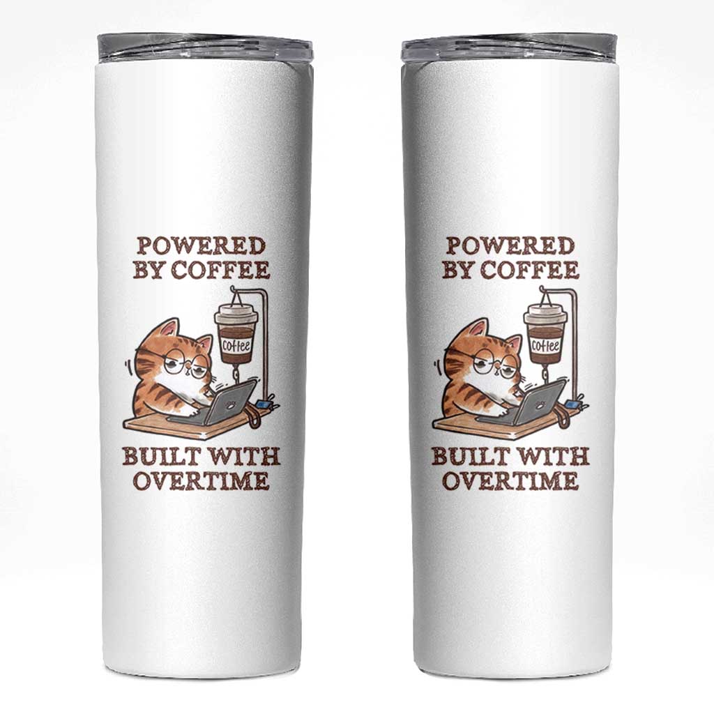 Funny Cat Drinking Coffee Skinny Tumbler I Dont Care What Day It Is Its Early I Want Coffee