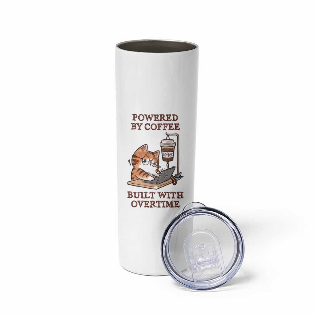 Funny Cat Drinking Coffee Skinny Tumbler I Dont Care What Day It Is Its Early I Want Coffee