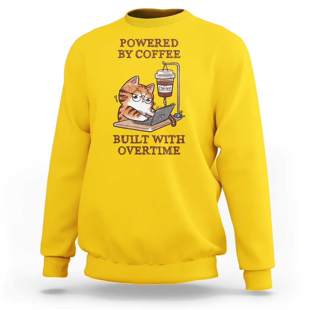 Funny Cat Drinking Coffee Sweatshirt I Dont Care What Day It Is Its Early I Want Coffee - Wonder Print Shop