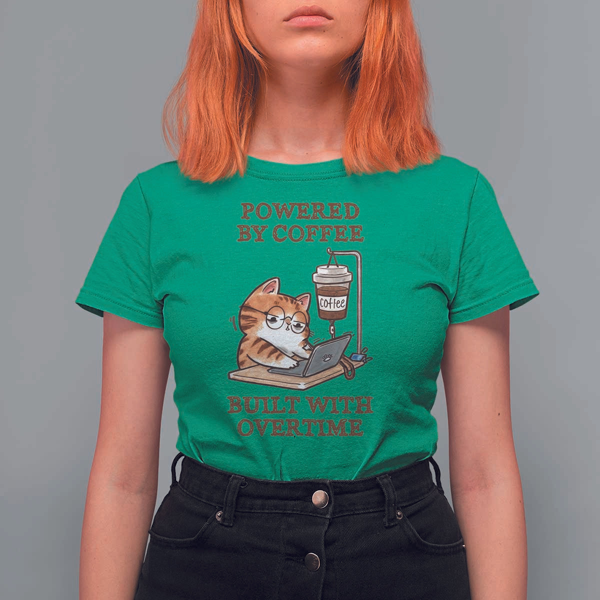 Funny Cat Drinking Coffee T Shirt For Women I Dont Care What Day It Is Its Early I Want Coffee - Wonder Print Shop