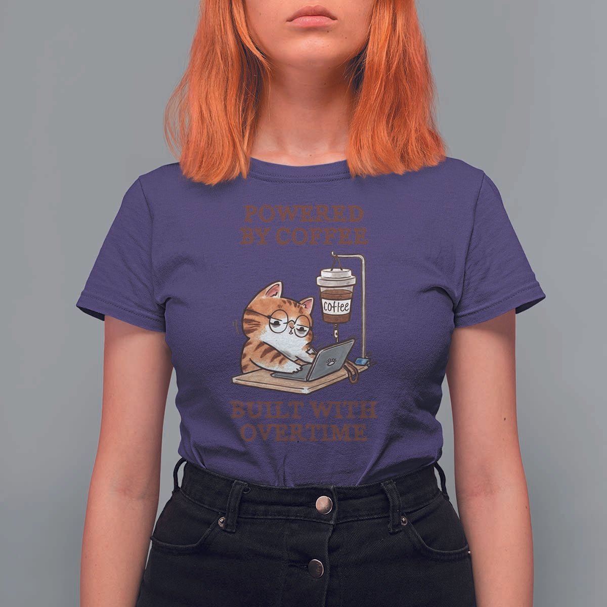 Funny Cat Drinking Coffee T Shirt For Women I Dont Care What Day It Is Its Early I Want Coffee - Wonder Print Shop