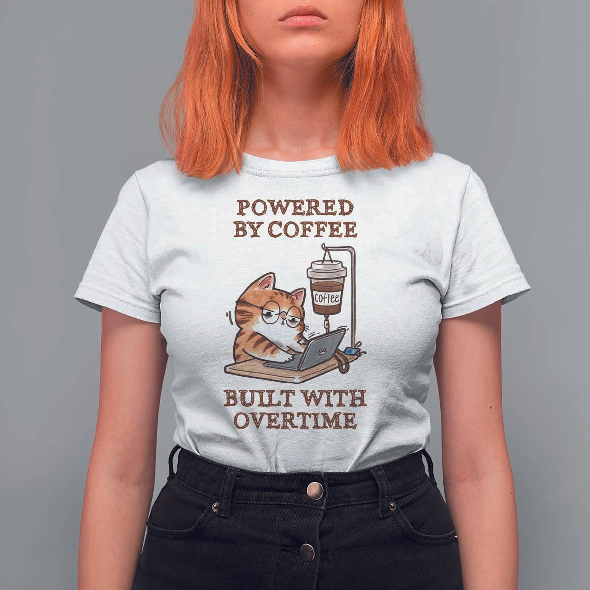 Funny Cat Drinking Coffee T Shirt For Women I Dont Care What Day It Is Its Early I Want Coffee - Wonder Print Shop
