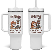 Funny Cat Drinking Coffee Tumbler With Handle I Dont Care What Day It Is Its Early I Want Coffee