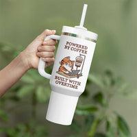Funny Cat Drinking Coffee Tumbler With Handle I Dont Care What Day It Is Its Early I Want Coffee
