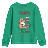 Funny Cat Drinking Coffee Youth Sweatshirt I Dont Care What Day It Is Its Early I Want Coffee - Wonder Print Shop