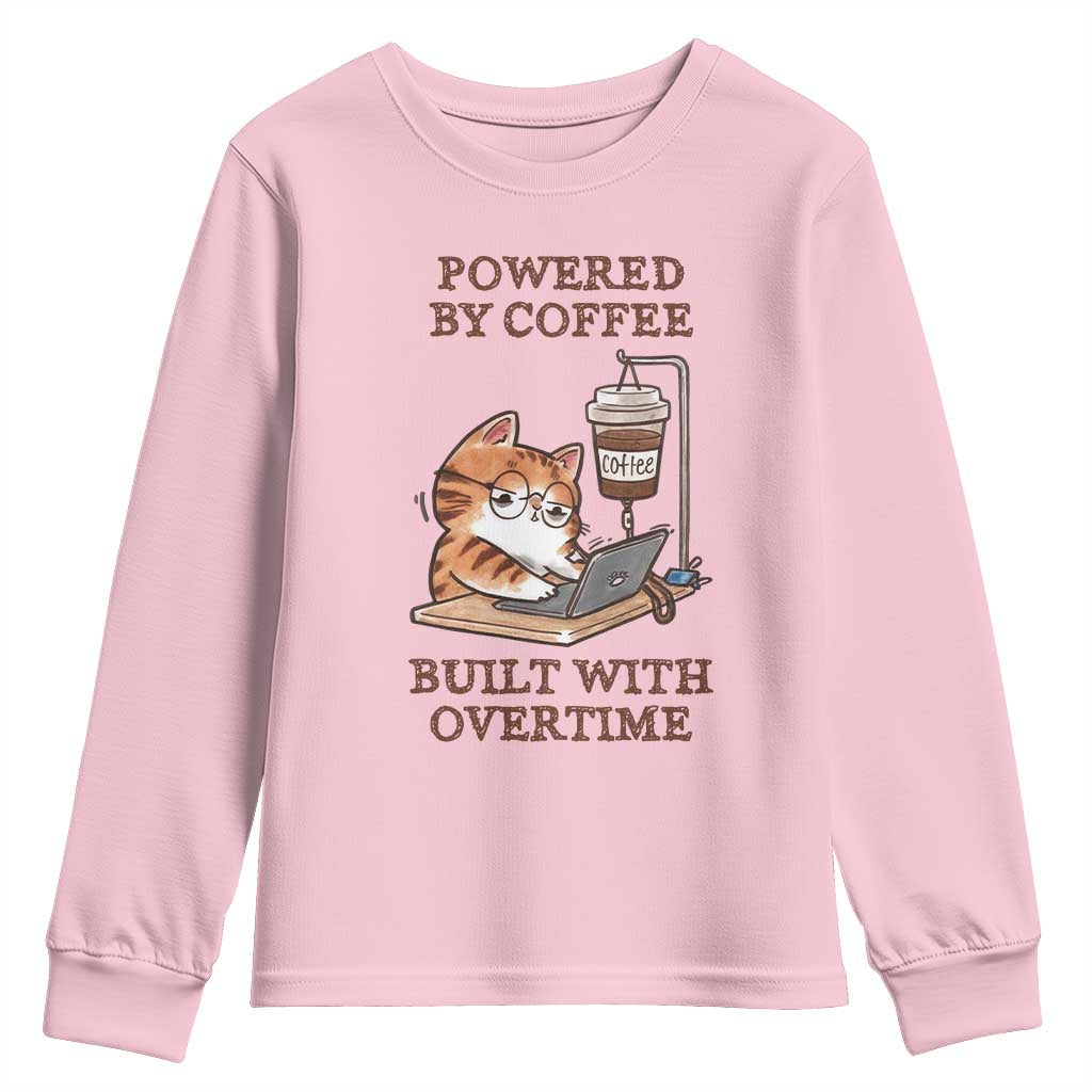Funny Cat Drinking Coffee Youth Sweatshirt I Dont Care What Day It Is Its Early I Want Coffee - Wonder Print Shop