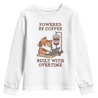 Funny Cat Drinking Coffee Youth Sweatshirt I Dont Care What Day It Is Its Early I Want Coffee - Wonder Print Shop