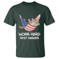 Funny Lazy Cat T Shirt Work Hard Rest Harder Cute Kitty Humor - Wonder Print Shop