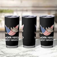 Funny Lazy Cat Tumbler Cup Work Hard Rest Harder Cute Kitty Humor