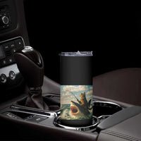 Funny Cat Riding Shark Skinny Tumbler Fishing Fisherman Ocean Lover Humor