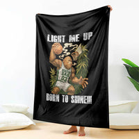 Funny Bigfoot Basketball Throw Blanket Light Me Up Born To Shine - Wonder Print Shop