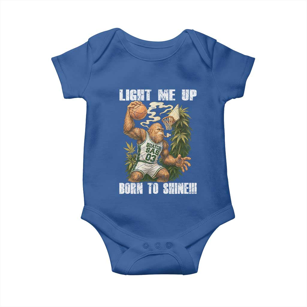 Funny Bigfoot Basketball Baby Onesie Light Me Up Born To Shine - Wonder Print Shop
