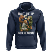 Funny Bigfoot Basketball Hoodie Light Me Up Born To Shine - Wonder Print Shop