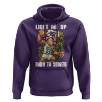 Funny Bigfoot Basketball Hoodie Light Me Up Born To Shine - Wonder Print Shop