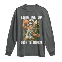 Funny Bigfoot Basketball Long Sleeve Shirt Light Me Up Born To Shine - Wonder Print Shop