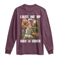 Funny Bigfoot Basketball Long Sleeve Shirt Light Me Up Born To Shine - Wonder Print Shop