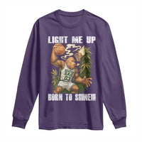 Funny Bigfoot Basketball Long Sleeve Shirt Light Me Up Born To Shine - Wonder Print Shop