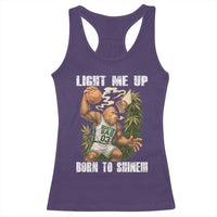 Funny Bigfoot Basketball Racerback Tank Top Light Me Up Born To Shine - Wonder Print Shop