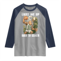 Funny Bigfoot Basketball Raglan Shirt Light Me Up Born To Shine - Wonder Print Shop