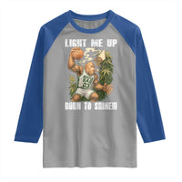 Funny Bigfoot Basketball Raglan Shirt Light Me Up Born To Shine - Wonder Print Shop
