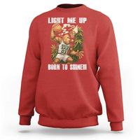 Funny Bigfoot Basketball Sweatshirt Light Me Up Born To Shine - undefined