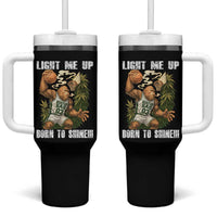 Funny Bigfoot Basketball Tumbler With Handle Light Me Up Born To Shine - Wonder Print Shop