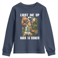Funny Bigfoot Basketball Youth Sweatshirt Light Me Up Born To Shine - Wonder Print Shop