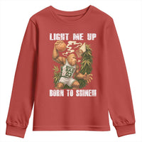 Funny Bigfoot Basketball Youth Sweatshirt Light Me Up Born To Shine - Wonder Print Shop