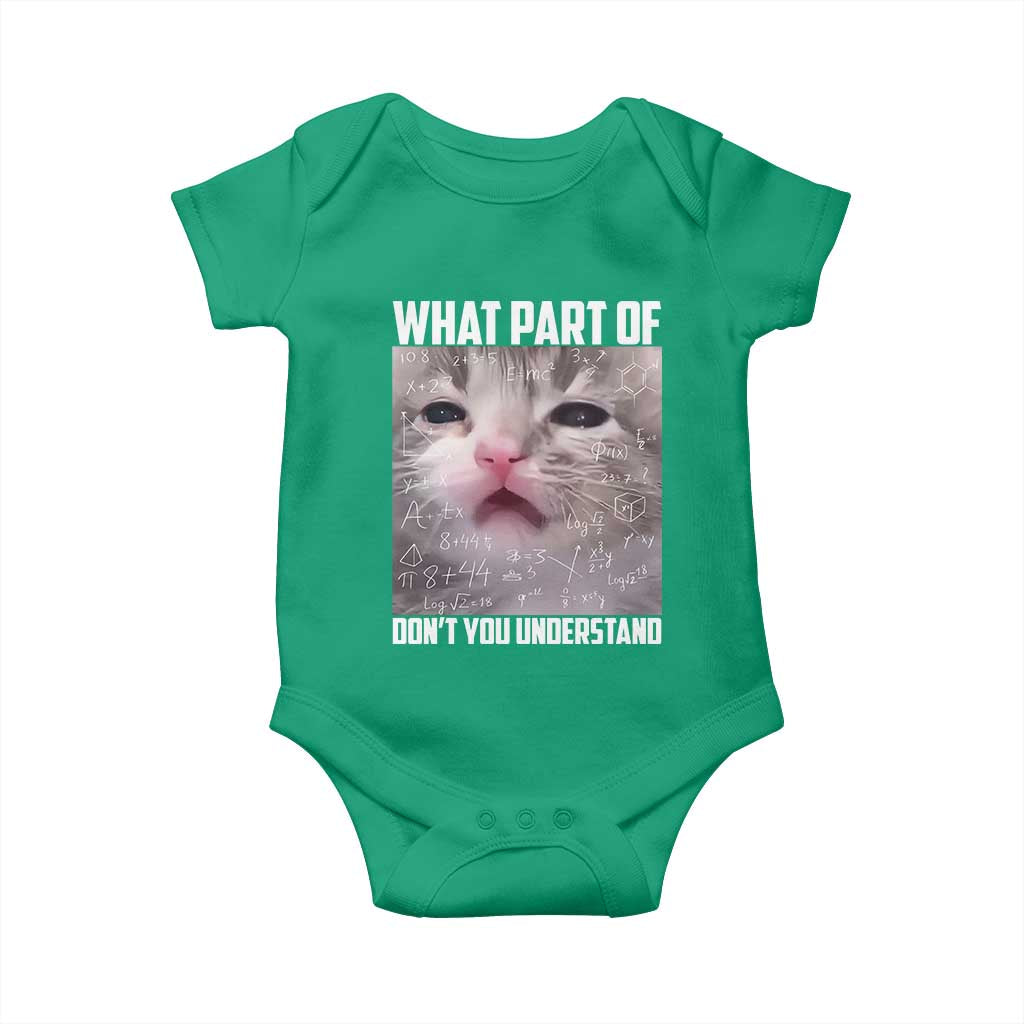 Funny Math Cat Lover Baby Onesie What Part Of Do Not You Understand - Wonder Print Shop