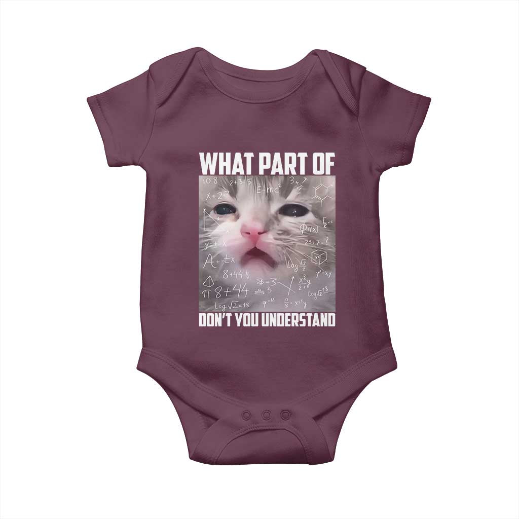 Funny Math Cat Lover Baby Onesie What Part Of Do Not You Understand - Wonder Print Shop