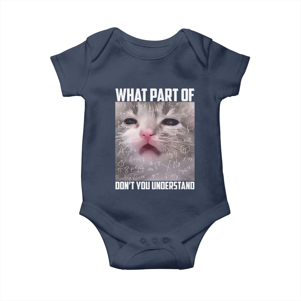 Funny Math Cat Lover Baby Onesie What Part Of Do Not You Understand - Wonder Print Shop