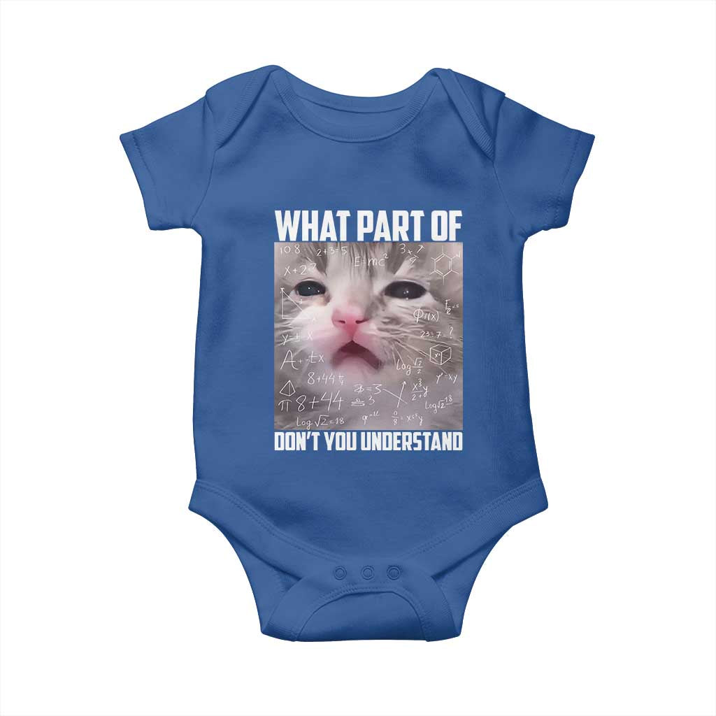 Funny Math Cat Lover Baby Onesie What Part Of Do Not You Understand - Wonder Print Shop