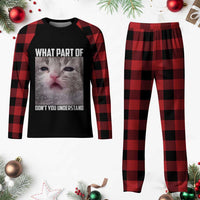 Funny Math Cat Lover Plaid Pajama Set What Part Of Do Not You Understand - Wonder Print Shop