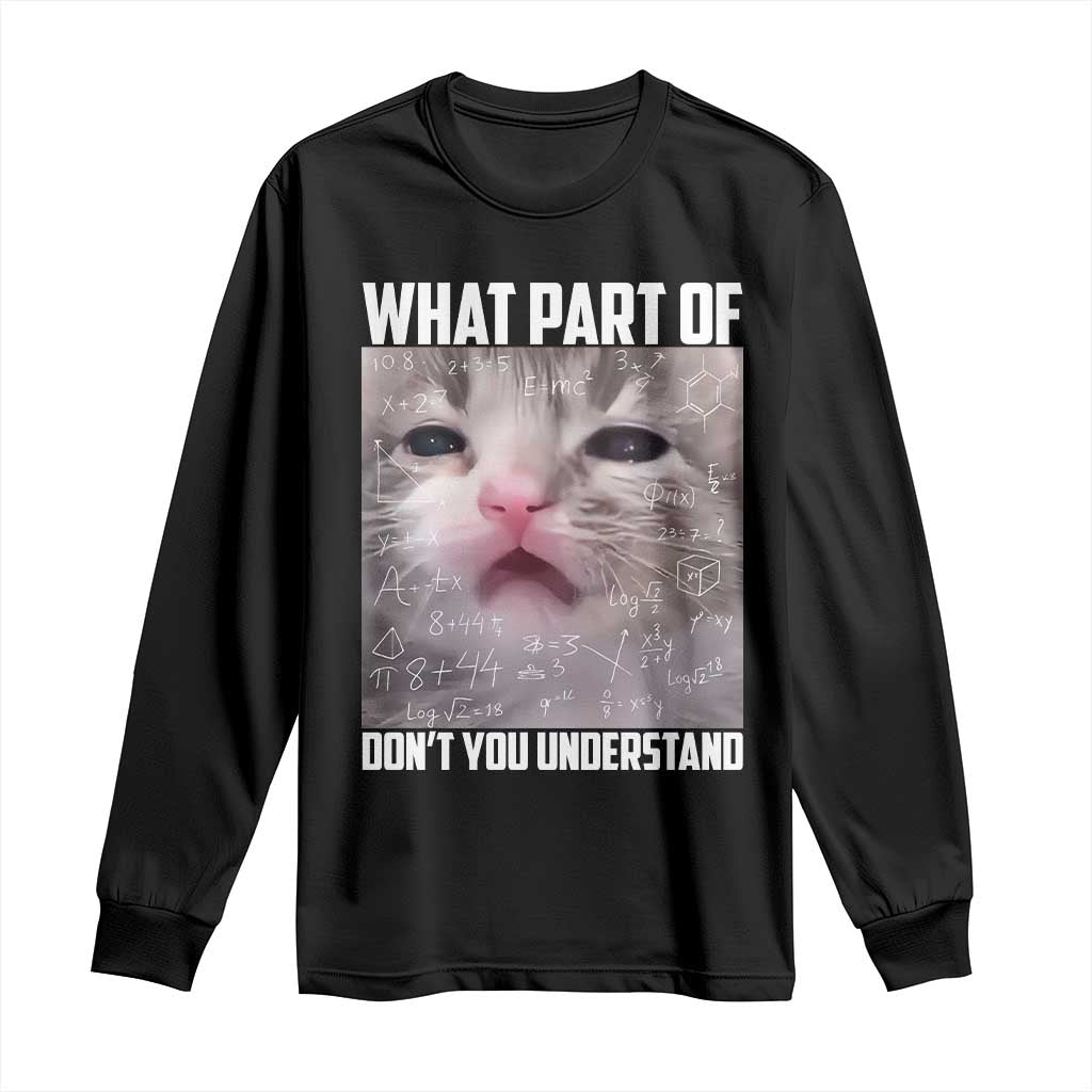 Funny Math Cat Lover Long Sleeve Shirt What Part Of Do Not You Understand - Wonder Print Shop