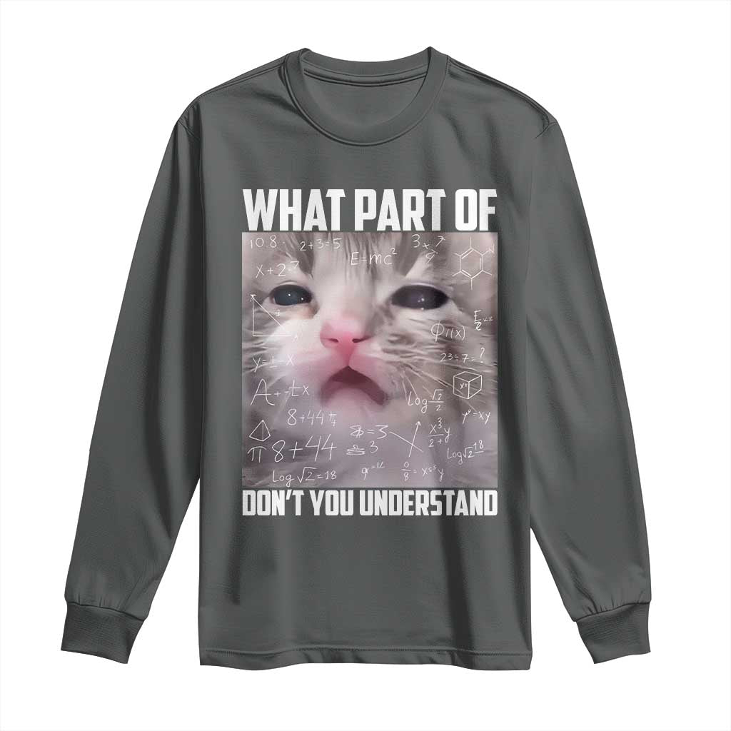Funny Math Cat Lover Long Sleeve Shirt What Part Of Do Not You Understand - Wonder Print Shop