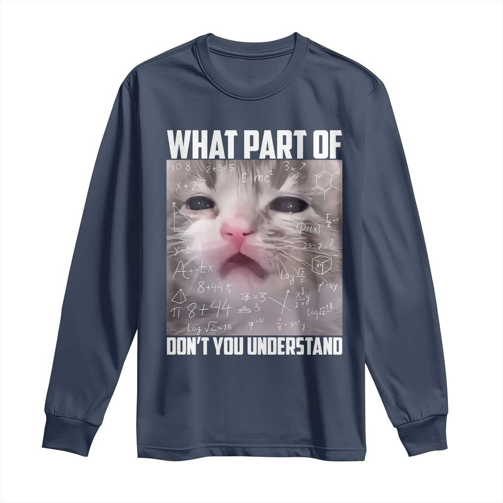 Funny Math Cat Lover Long Sleeve Shirt What Part Of Do Not You Understand - Wonder Print Shop