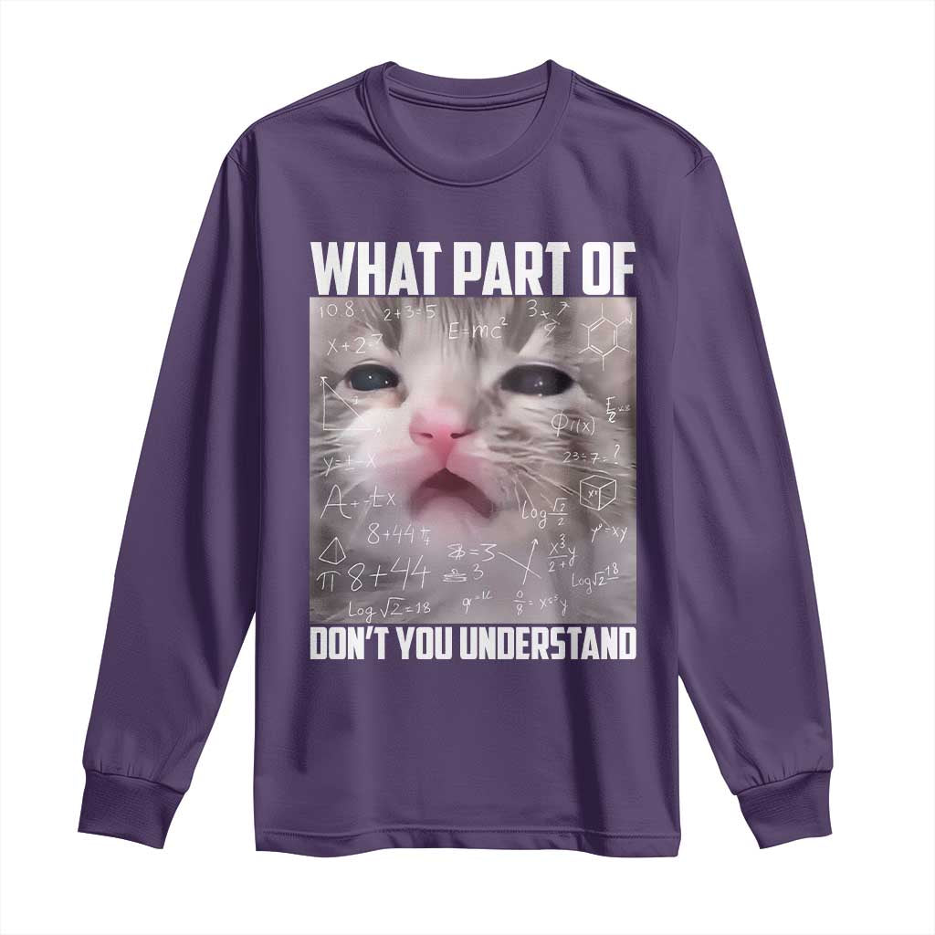 Funny Math Cat Lover Long Sleeve Shirt What Part Of Do Not You Understand - Wonder Print Shop