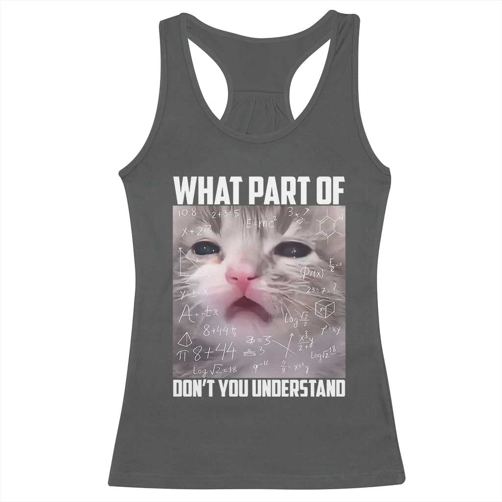 Funny Math Cat Lover Racerback Tank Top What Part Of Do Not You Understand - Wonder Print Shop