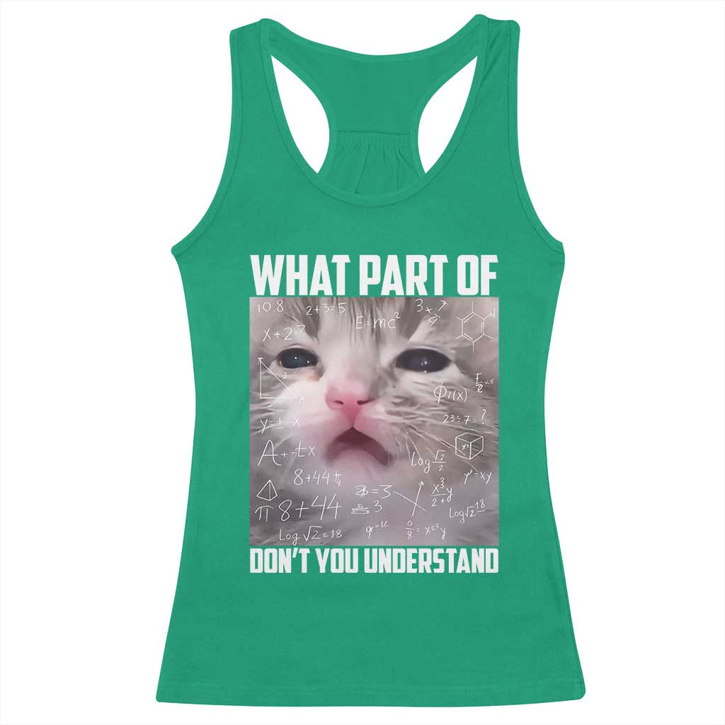 Funny Math Cat Lover Racerback Tank Top What Part Of Do Not You Understand - Wonder Print Shop