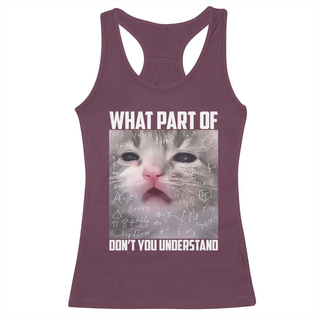 Funny Math Cat Lover Racerback Tank Top What Part Of Do Not You Understand - Wonder Print Shop