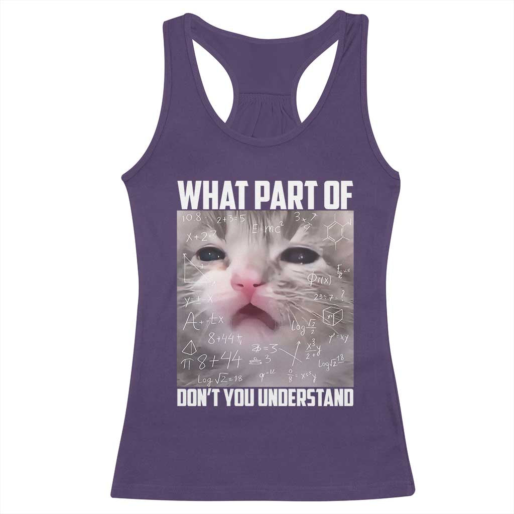 Funny Math Cat Lover Racerback Tank Top What Part Of Do Not You Understand - Wonder Print Shop
