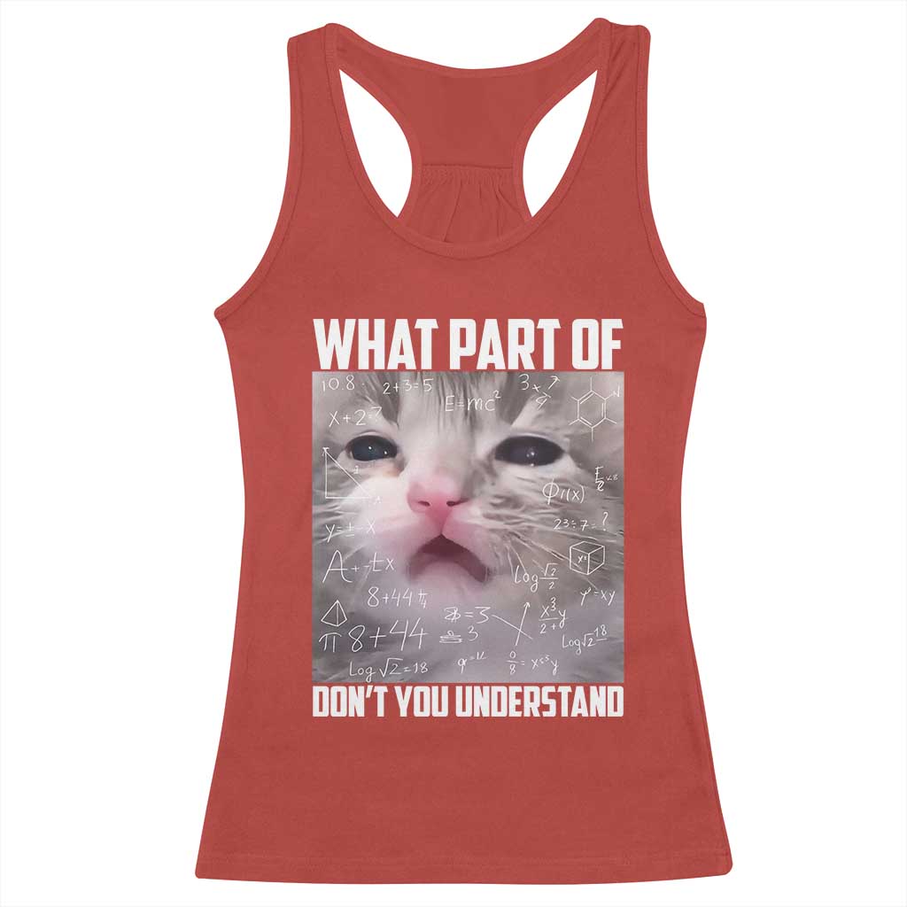 Funny Math Cat Lover Racerback Tank Top What Part Of Do Not You Understand - Wonder Print Shop