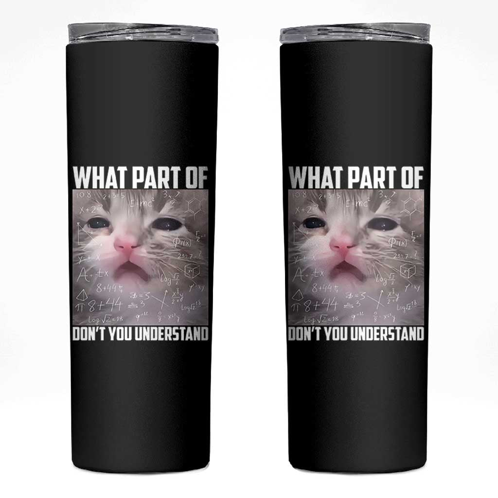 Funny Math Cat Lover Skinny Tumbler What Part Of Do Not You Understand - Wonder Print Shop