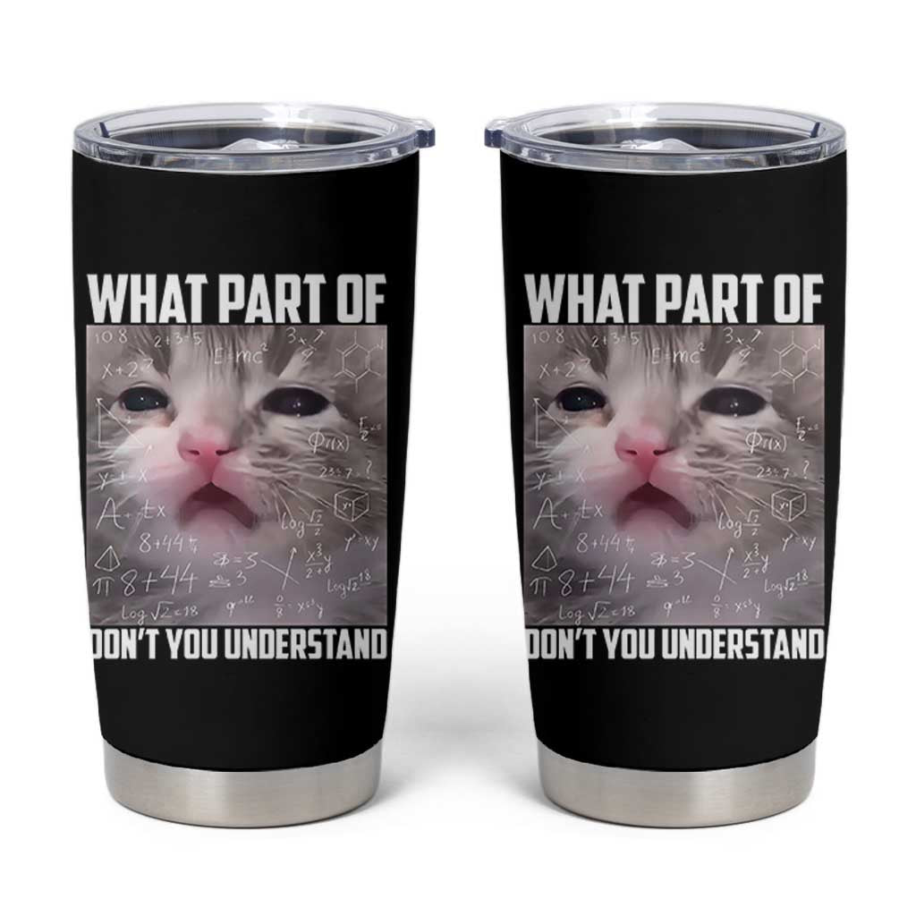 Funny Math Cat Lover Tumbler Cup What Part Of Do Not You Understand - Wonder Print Shop