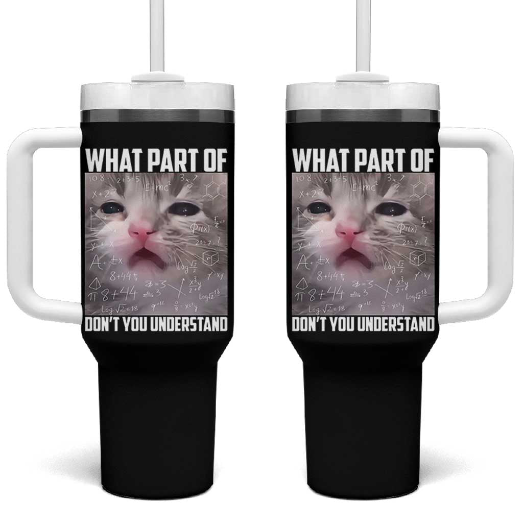 Funny Math Cat Lover Tumbler With Handle What Part Of Do Not You Understand - Wonder Print Shop