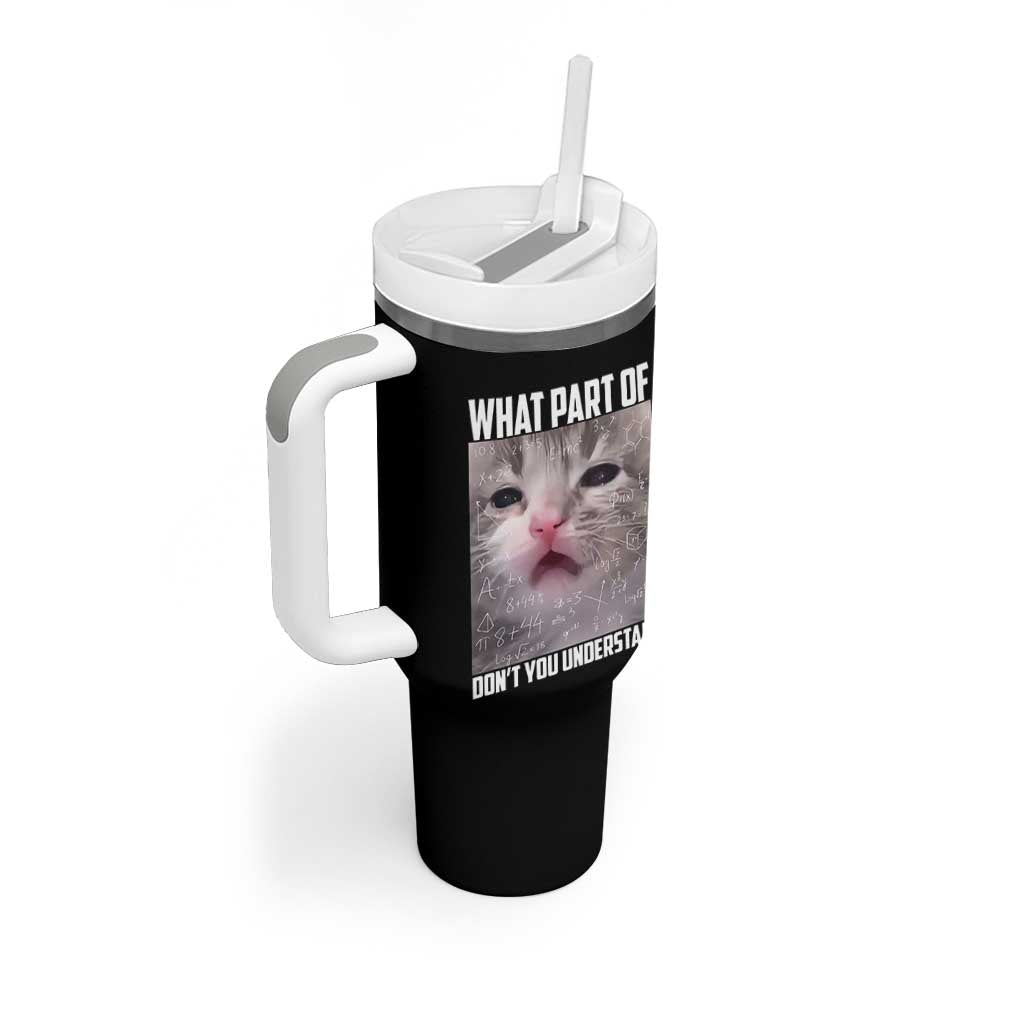 Funny Math Cat Lover Tumbler With Handle What Part Of Do Not You Understand - Wonder Print Shop