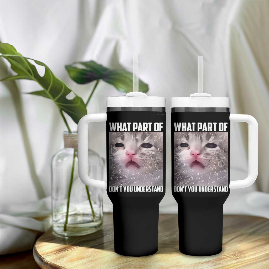 Funny Math Cat Lover Tumbler With Handle What Part Of Do Not You Understand - Wonder Print Shop