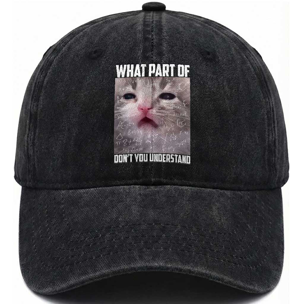 Funny Math Cat Lover Washed Cotton Baseball Cap What Part Of Do Not You Understand
