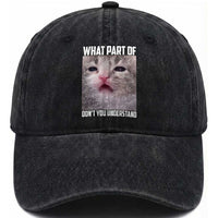 Funny Math Cat Lover Washed Cotton Baseball Cap What Part Of Do Not You Understand