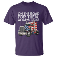 Truck Driver American Flag T Shirt On The Road For Them Always For Them Trucker Life - Wonder Print Shop